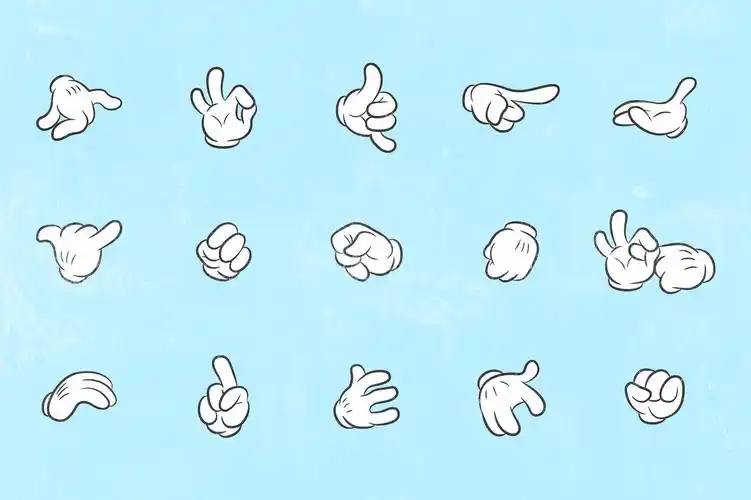 60个矢量卡通手势大集合