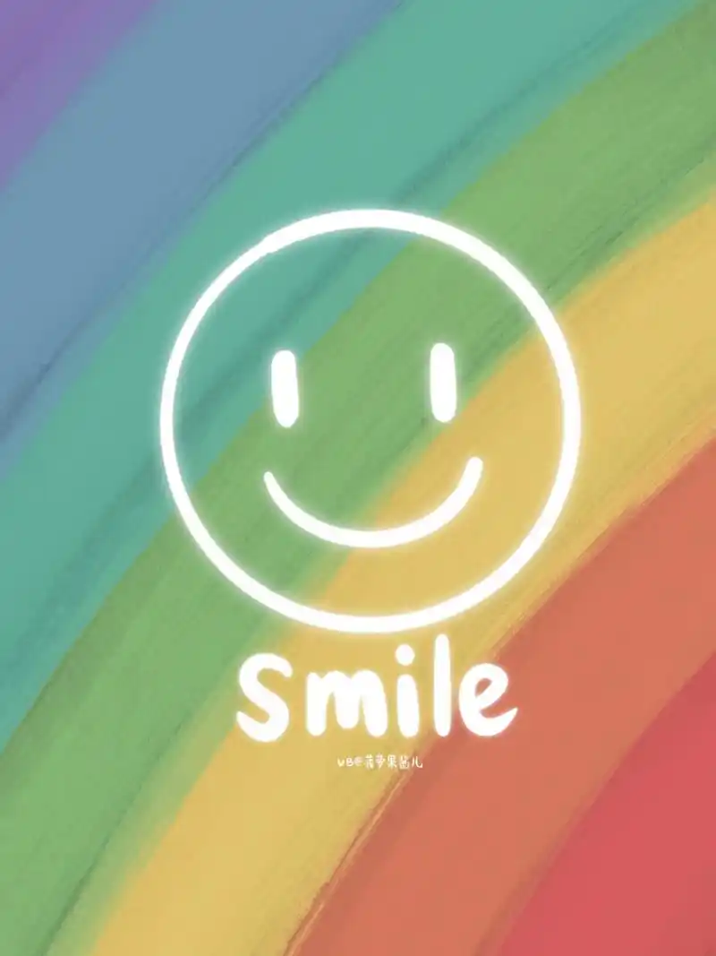 原创手绘壁纸 卡通彩虹与笑脸 壁纸分享,本人原创,请勿无授权商用