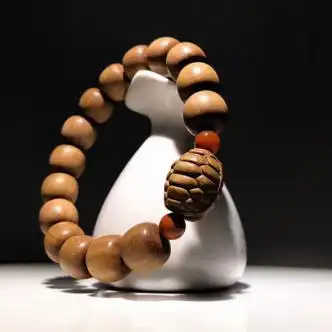 印度老山檀香15颗手链男女情侣手串礼盒装念珠文玩沉水黑肉檀香木15颗