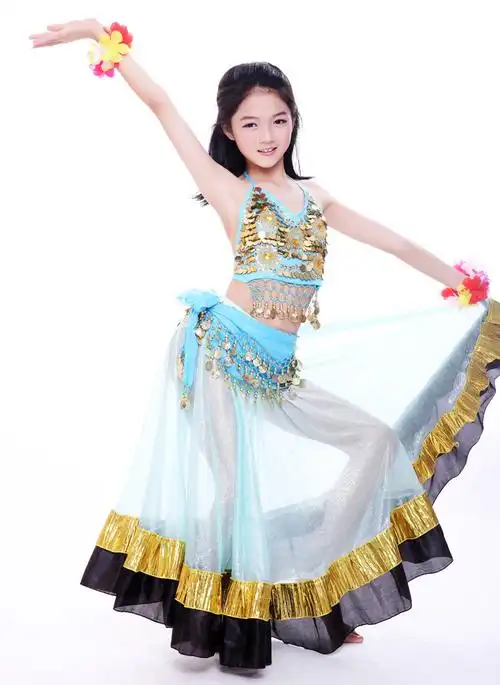 舞姿翼 新款 高档儿童印度舞服装 肚皮舞 演出服套装 舞蹈服装011图片