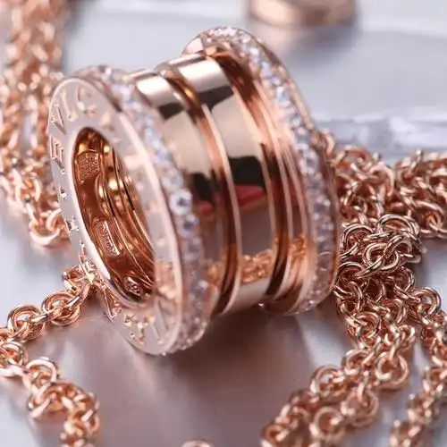 bvlgari宝格丽弹簧项链18k玫瑰金镶嵌钻石项链cl857025预售