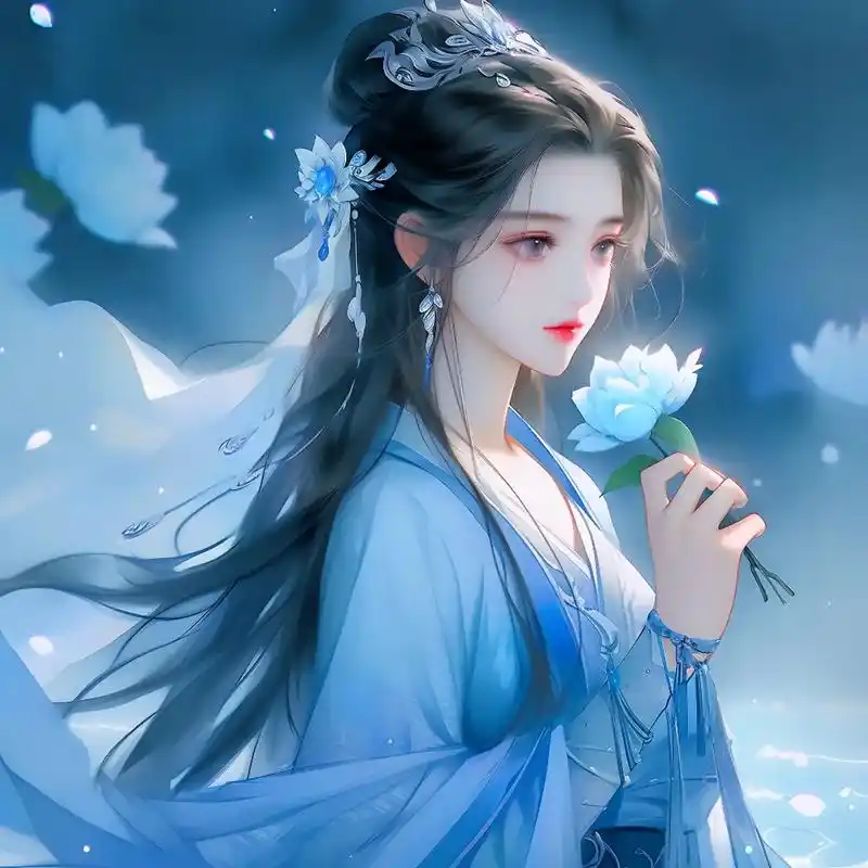 蓝色系古风女生头像#古风头像 #古风 #优质头像 #美出高级 - 抖音