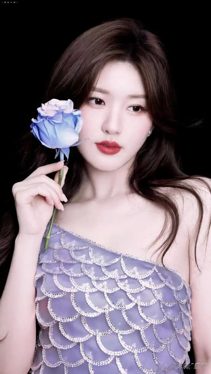 赵露思紫色人鱼裙尽显氛围感大片