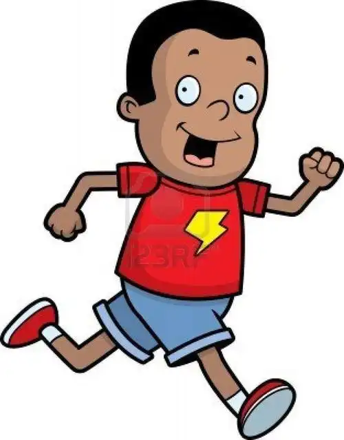 boy running fast clipart