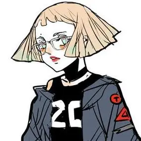 齐耳短发眼镜妹子卡通人物头像图片