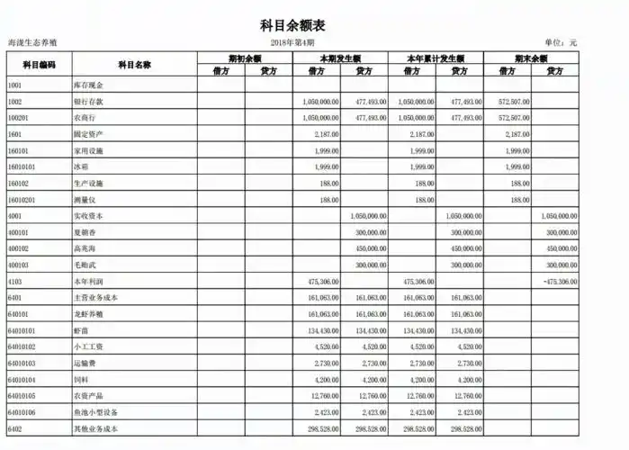 科目余额表格式显示问题