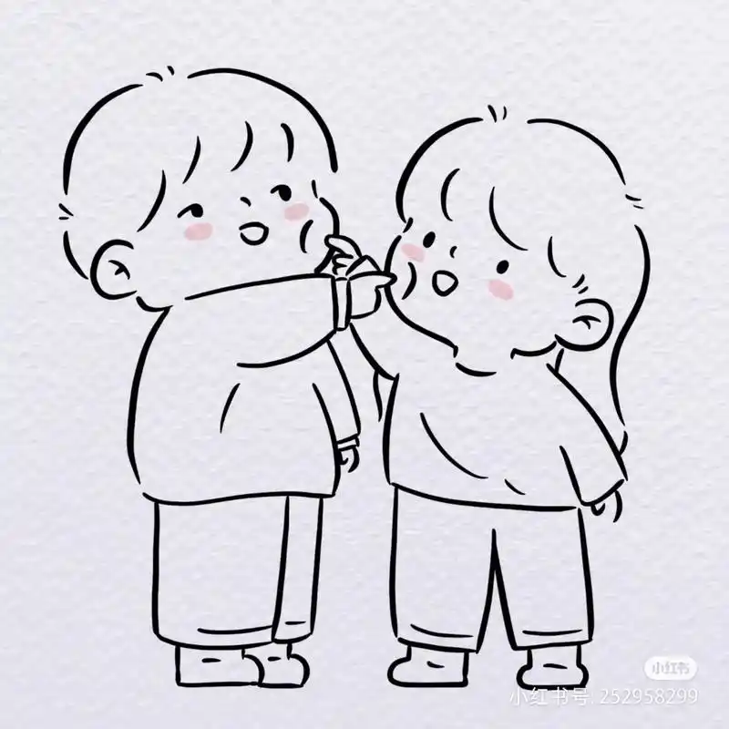 情侣人物简笔画