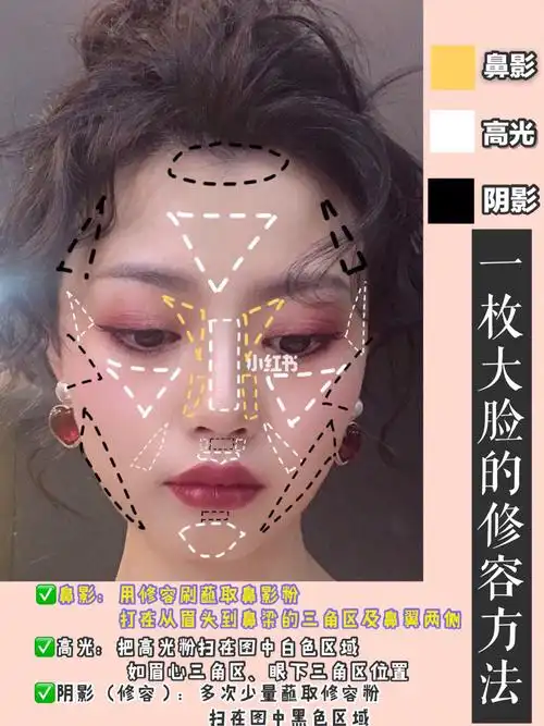 大饼脸girl的日常修容方法 修容这件小事_修容_脸型_化妆技巧_化妆