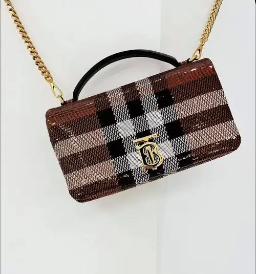 一闪一闪亮晶晶78burberry桦木棕格纹包包