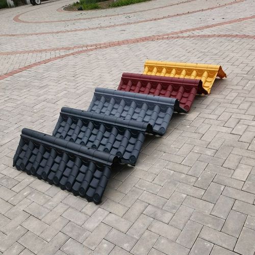 37墙仿古屋檐树脂瓦围墙双面一体瓦农村庭院墙头瓦顶帽塑料琉璃瓦