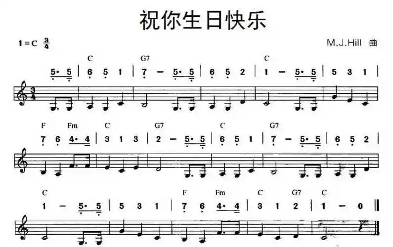 十孔口琴生日快乐简谱生日快乐歌简谱口琴版