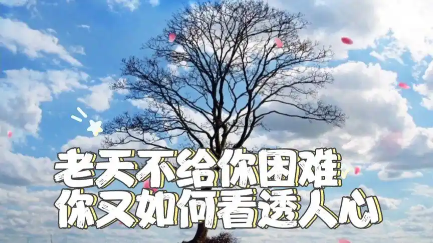 老天不给你困难,你又如何看透人心.