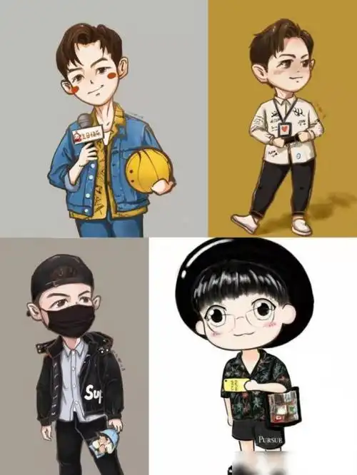 卡通动漫版李现真实的李憨憨太讨喜