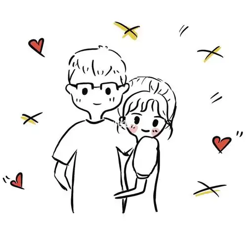 简笔画情侣头像78