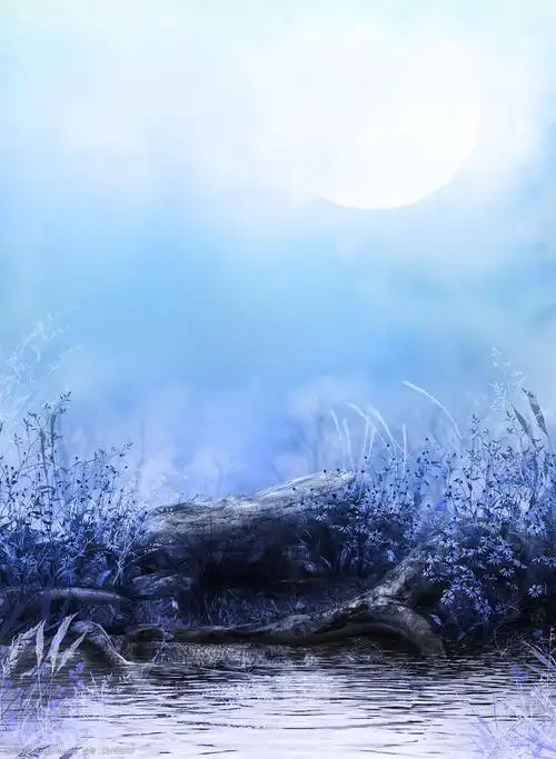 蓝色淡雅唯美背景素材