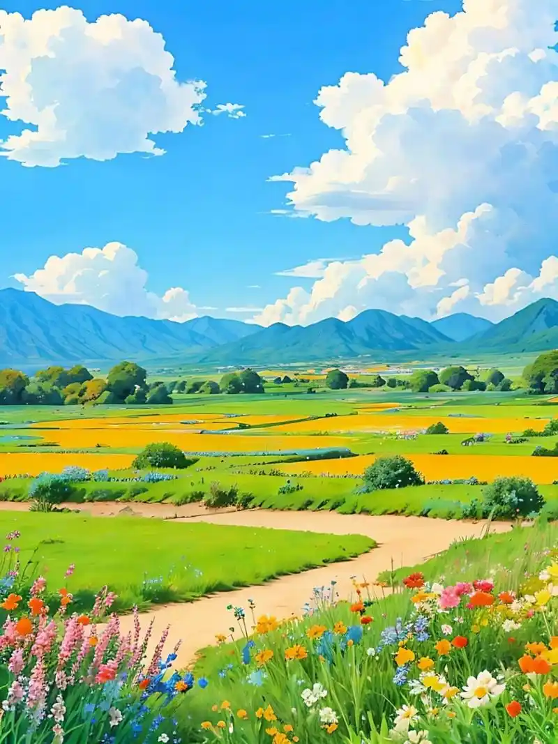 治愈系田园风插画  91治愈系田园风:拥抱自然,享受宁静95  90