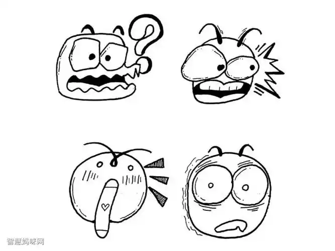 一组魔性表情包简笔画