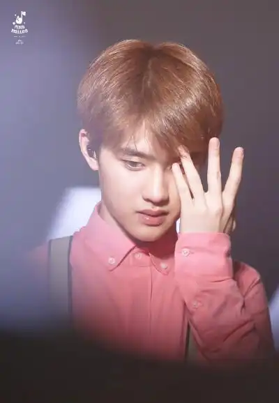 exo 二巡 都暻秀 粉衬衣 背带裤