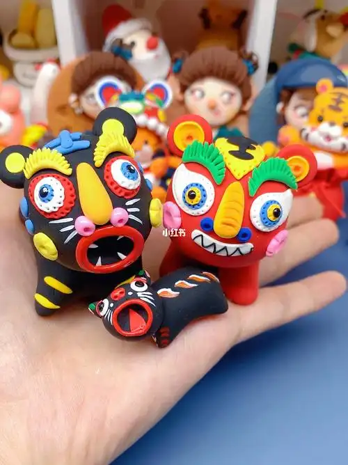 黑色的布老虎是不是有点不一样泥咕咕超轻粘土手工粘土教程