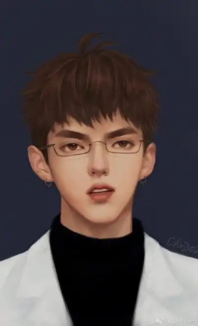吴亦凡 kris 手绘漫画 素描卡通头像偶像男明星演唱会造型