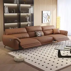 零靠墙电动功能真皮沙发意式现代简约太空头等舱伸缩头层牛皮沙发