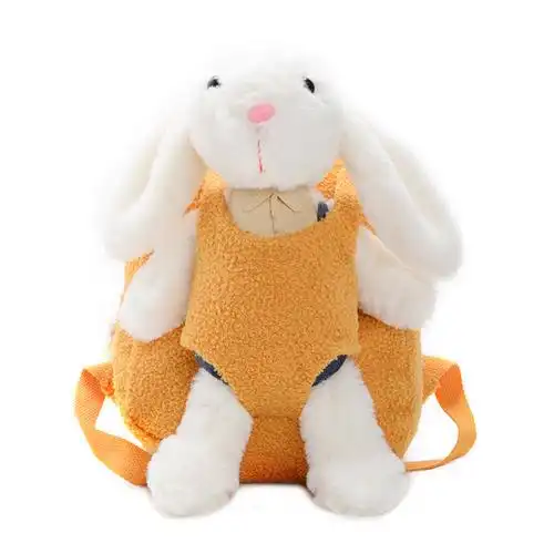 婴幼儿背包双肩幼儿园毛绒13岁可爱小兔子宝宝书包学生书包