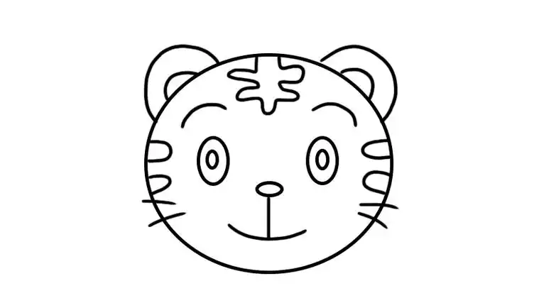 老虎头简笔画老虎头怎么画好看