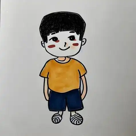 幼儿园小朋友自画像男生简笔画 幼儿园男孩自画像怎么画