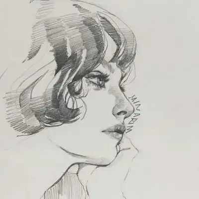 素描女生头像 by:minarim