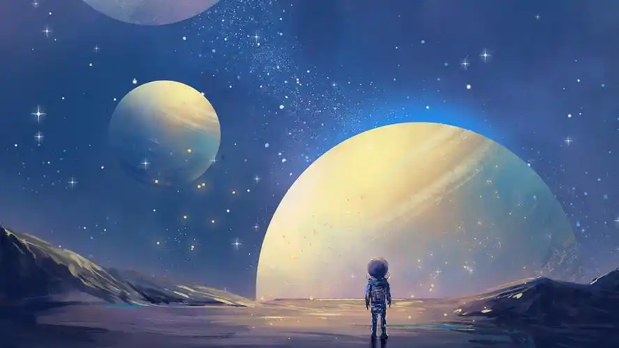 星空粒子背景4k天空背景梦幻太空星云动态视频素材hd大气太空宇航员