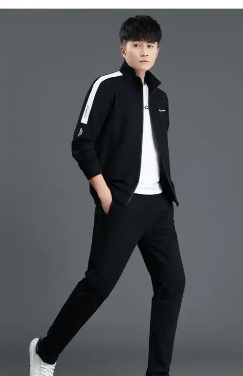 男装 卫衣 珂纷(kefen) 运动服套装男士新款健身休闲装春秋季立领跑步