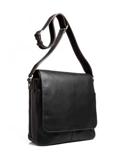 黑色全皮男士斜挎包