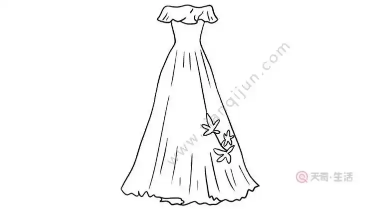 没学过也可以画穿婚纱的女孩儿简笔画漫画简单好画的漂亮公主裙简笔画