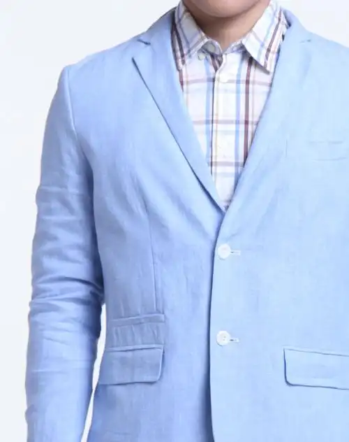 男款天蓝色休闲长袖西装衣服