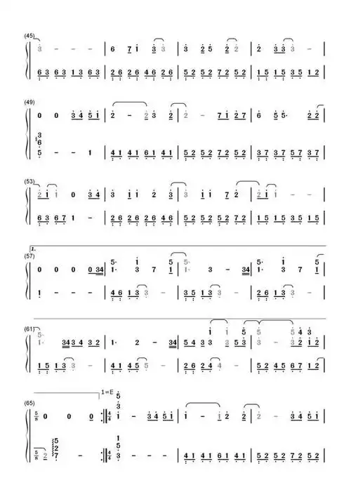 心墙(简谱)_be调_钢琴谱 鹿鸣音乐网