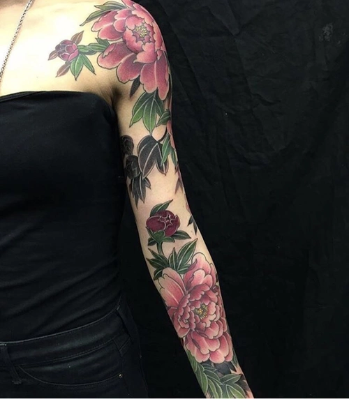 2021时尚花臂 女生花臂图案(4/4)-纹身图片网