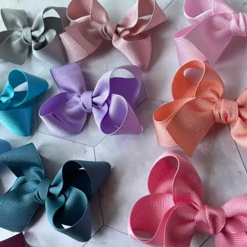 结进口螺纹扭叶双叉夹蝴蝶结#蝴蝶结  #手工制作韩版布艺蝴蝶结发夹