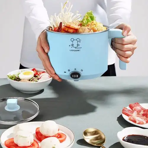 利仁电煮锅1l小电锅 多功能炒煮电热锅lphg-5蓝色