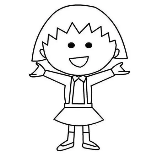 卡通樱桃小丸子简笔画人物