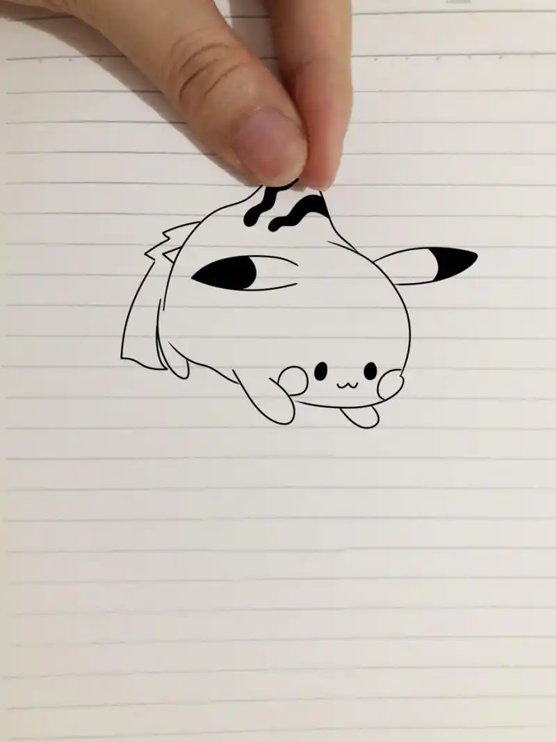 今日简笔画:迷你皮卡丘 在大家的支持下突破第一个目标10粉了,下一个