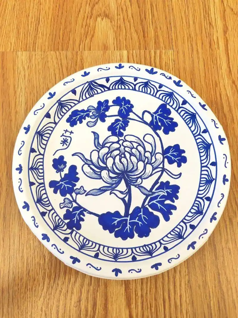 青花瓷纸盘画(一)