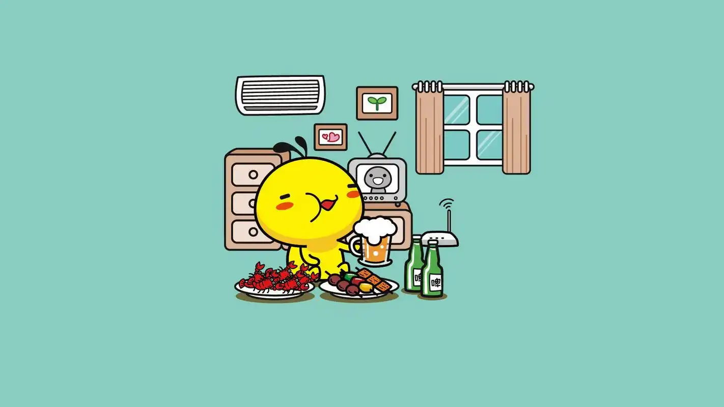 油爆叽丁清凉夏日可爱卡通高清桌面壁纸