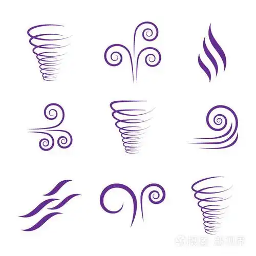 风图标性质,波流动,凉爽的天气.风矢量