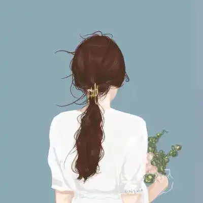 耐看的背影头像手绘女生图片