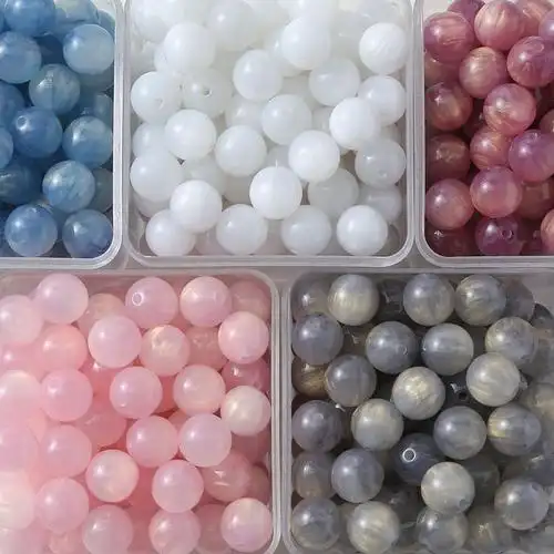 新款12mm云纹金闪圆珠树脂珠子散珠diy手工饰品手链手捻配件批发