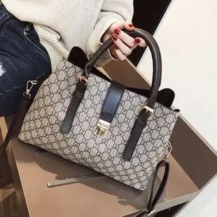 包包女2019新款欧美大牌拼色gd印花斜挎手提包大气大容量单肩包