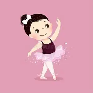 漂亮的小的芭蕾舞女演员女孩跳舞向粉红色的背景.小孩采用波黑照片