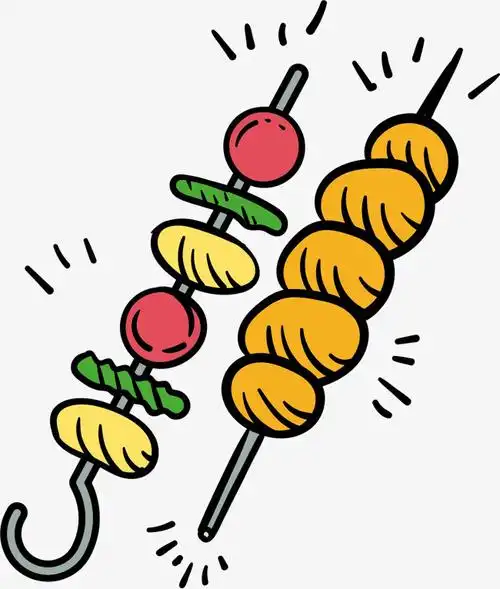 矢量食物烤串