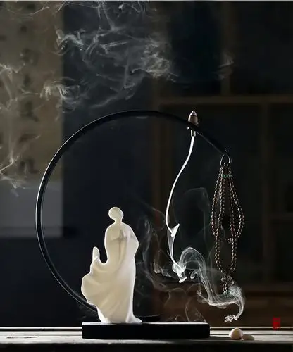 云尚 德化白瓷无相佛禅意新中式陶瓷摆件创意现代玄关风水摆件