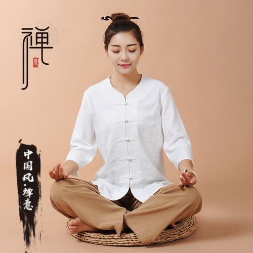 中式佛系女装禅服女夏季套装打坐服婵服装禅意中国风礼佛居士禅修